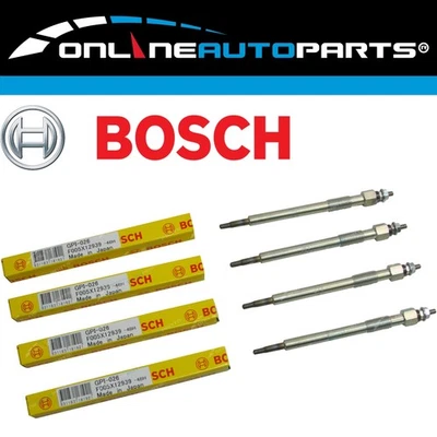 4 x Bosch Diesel Glow Plugs for Isuzu MU Wizard UES73 4cyl 4JX1 3.0L 1998~02 - Image 1 of 2