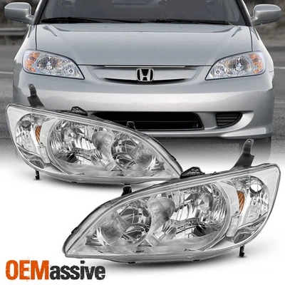 Par de faros delanteros izquierdo + derecho para Honda Civic 2004 2005 04 05 Foto 1 de 4