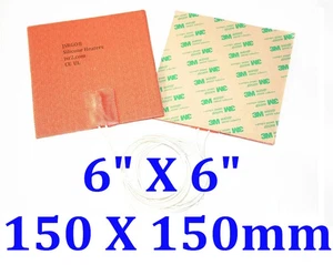 6" x 6" 150 x 150 mm 12 V 120 W CE UL JSRGO Universal Silikon Heizung Aufwärmpad - Bild 1 von 12