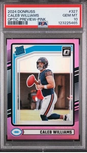 2024 Donruss Caleb Williams Rated Rookie Optic Preview Pink Prizm - PSA 10 - Bild 1 von 2
