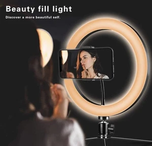 Ultexon LED Ring Light 10" with Tripod Stand and Flexible Phone Holder new - Picture 1 of 7