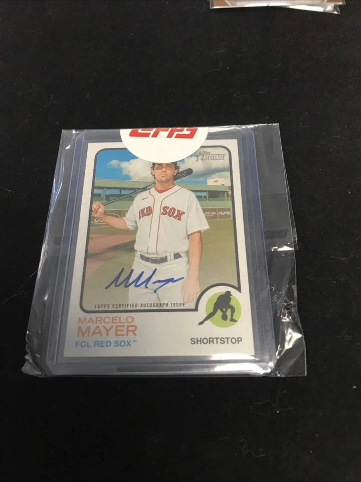 Marcelo Mayer 2022 Topps Heritage Minor League #ROA-MMR Real One Auto - Image 1 of 2