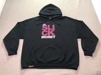 Moletom com capuz Slick Money Apparel masculino estampa gráfica extra grande logotipo lounge preto - Imagem 1 de 4