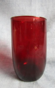 ANCHOR HOCKING DEPRESSION GLASS RUBY 4-1/4" RED TUMBLER - Picture 1 of 3