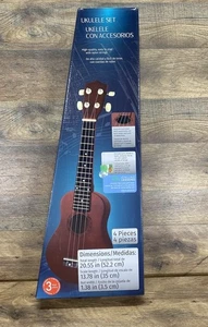 Sheffield Soprano 20" Ukulele Set Libro Istruzioni e CD Boxato Marrone Scuro - Foto 1 di 9