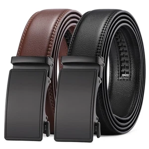 Paquete de 2 cinturones de trinquete para hombre, cinturón de cuero para hombre en caja de regalo para estuche de vestir... - Imagen 1 de 6