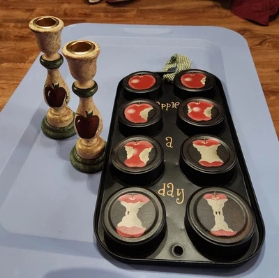 Sartén para cupcakes de cocina de manzana y palitos de vela de manzana decoración Foto 1 de 4