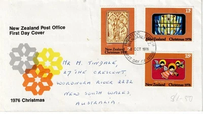 NZ 1976 Christmas First Day Cover, matching stamps, postmarked Wanganui (C) - Image 1 of 3