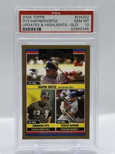2006 Topps #UH202 David Ortiz Travis Hafner Jermaine Dye Gold 728/2006 PSA 10 - Picture 1 of 2