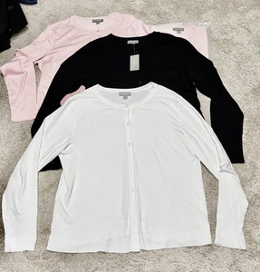 NEW Style & Co Cardigan Pink Black White Large - Picture 1 of 5
