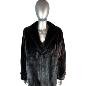 Ranch MINK Jacket, BLACKGLAMA, Sz L/XL, Certified Vintage Fur w/Storage Bag - Picture 1 of 10