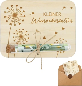 Wunscherfüller Geldgeschenke Geburtstag aus Holz mit Umschlägen - Bild 1 von 5