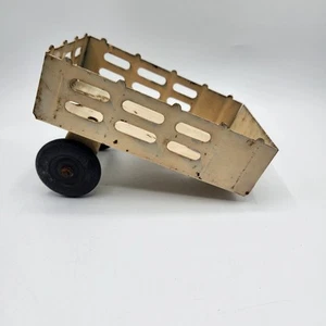 Vintage 1930' Marx Farm Utility Trailer, White Pressed Steel, 5.5" Rubber Tires - Bild 1 von 9