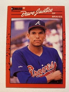1990 Donruss Atlanta Braves Dave Justice #704 - Picture 1 of 2