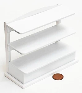 Puppenstube Holz Vitrinenregal weiß bemalt Maßstab 1:12 Miniatur Pn Tumdee - Bild 1 von 7