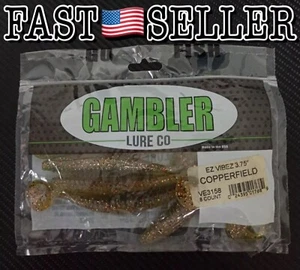 Señuelo Gambler EZ VIBES 3.75" 8 unidades cebos de pesca suaves - Copperfield - Imagen 1 de 3