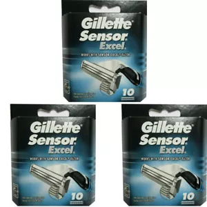30 Count Gillette Sensor Excel Razor Blade Refill Cartridges - Picture 1 of 4
