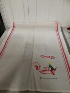 Vienna Tea Towel Embroidered Gondola - Picture 1 of 4