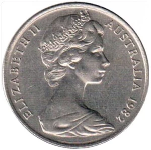 1982 AUSTRALIAN 10 CENT COIN | QEII | LYREBIRD | CIRCULATED DECIMAL CURRENCY - Bild 1 von 2