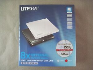 Lite-On eBAU108-11 8x External DVD/CD Writer Ultra Slender Black NEW