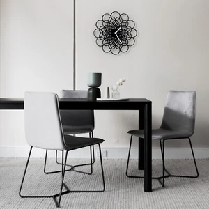 Round geometric wall clock with delicate dial by ardeola - Rings black - Picture 1 of 7
