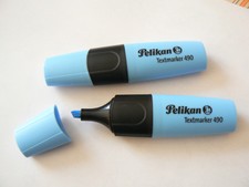 Lot de 2 SURLIGNEURS PELIKAN Textmarker 490  Coul. Bleu.