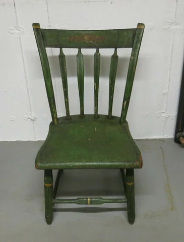 Antique Country Painted Childs Chair Cover