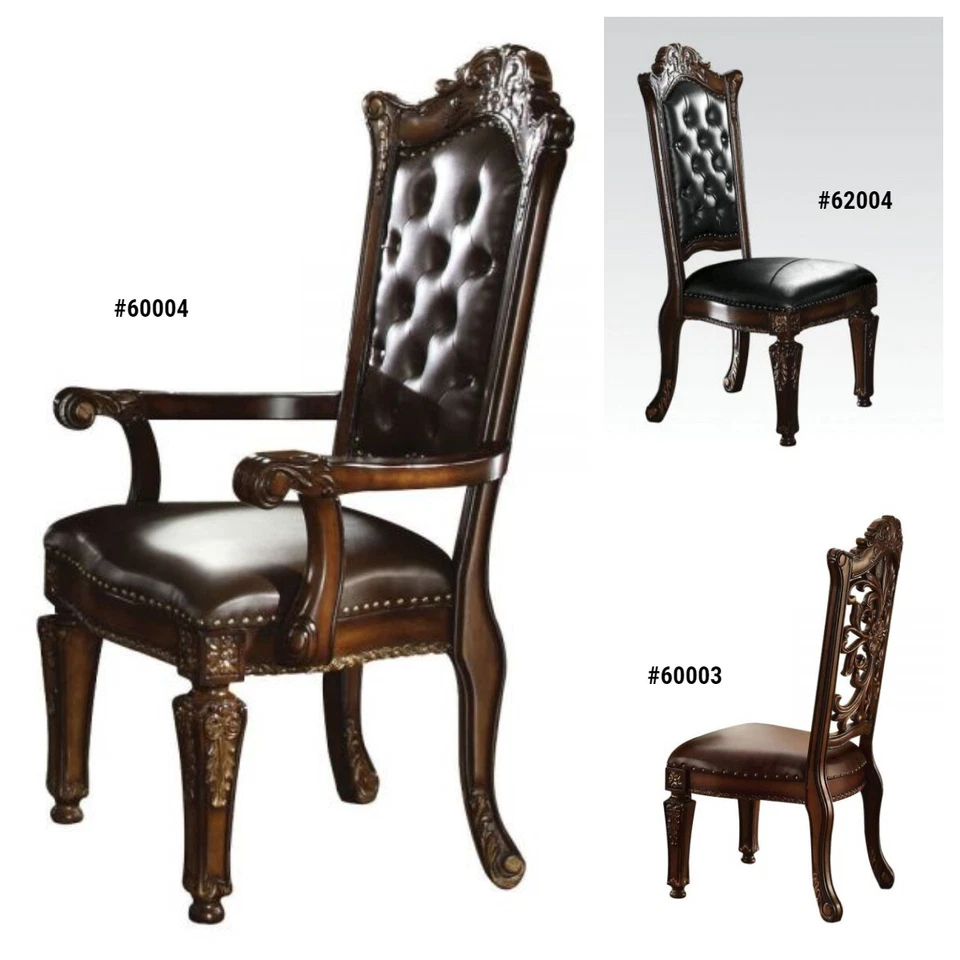 ACME Vendome Classic Hand-Crafted Cherry & PU Finish 2-PC 48"H Arm / Side Chair  - Image 1 of 1