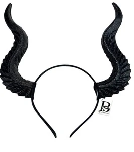 Schwarze Drachenhörner Maleficent Hörner Stirnband Teufel Tier Geweih Frauen Halloween - Bild 1 von 2