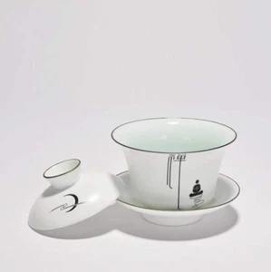 175ml Kung Fu Tea Set Ceramic Handpainted Tea Cup Gaiwan Zen Tureen Bowl Decor - Picture 1 of 6