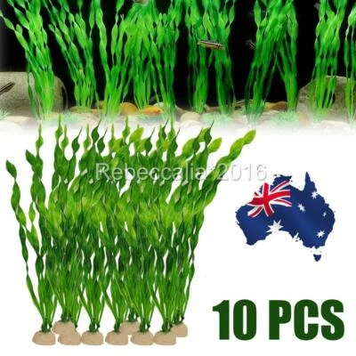 10X Artificial Fake Plastic Water Grass Plants Fish Tank Decor Aquarium Ornament - image 1 of 4