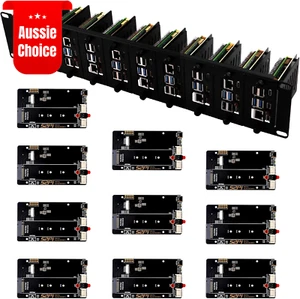 19 Inch 2U Rack Mount for Raspberry Pi 5 10PCS PCIe to M.2 NVMe SSD Adapters - Picture 1 of 12