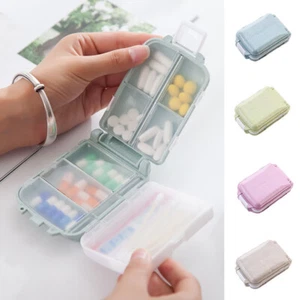Portátil 8 Compartimentos Pastillas de Viaje Medicamentos Almacenamiento Organizador Caja Soporte Estuche - Imagen 1 de 10