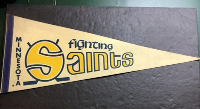 MINNESOTA FIGHTING SAINTS ~ early 1970’s WHA Pennant ~ VG+/EX!!! - Image 1 of 4