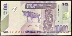 CONGO-10000 FRANCS-2006-SERIAL NUMBER 0166600-PICK 103a , UNC . - Picture 1 of 2