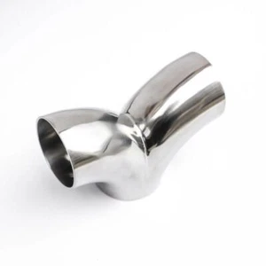 3-Wege Y-Form Rohr T-Shirt Stück 90° Auspuffrohr 304 Edelstahl poliertes Werkzeug - Bild 1 von 4
