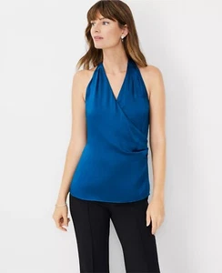 Supporto bavaglio di seta Ann Taylor Studio Collection top XS - Foto 1 di 5