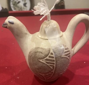 Vintage North Eagle Pottery Dove Oil Lamp Signed - Picture 1 of 10