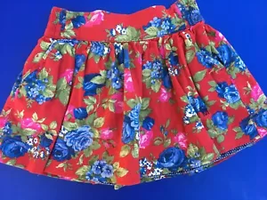 Abercrombie Girls Red/Navy Floral Print Skirt - Sz L - VGUC - Picture 1 of 1
