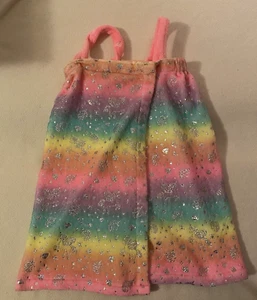 Justice Girls Rainbow Unicorn Sparkle Shower Bath Body Wrap NWOT One Size EUC - Picture 1 of 7