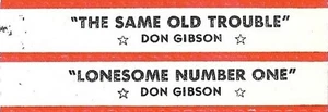 "Tira de título Jukebox - Don Gibson: "Lonesome Number One" - de '61 - Versión 2 - Imagen 1 de 1