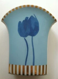 ROSENTHAL STUDIO LINIE LINE BLUE GOLD WHITE VASE MADE IN GERMANY PRE-OWNED - Picture 1 of 1