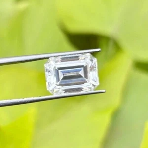 Weißer Moissanit Diamant zertifiziert lose Steine VVS1 facettierter Smaragdschliff - Bild 1 von 6