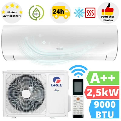 Gree Fairy Split Klimaanlage 9000BTU Klimagerät Inverter WLAN R32 2,5 kW White - Bild 1 von 4