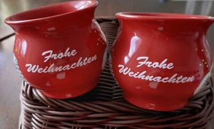 2 Weihnachtsbecher, Glühweinbecher, Kinderpunsch, Schoko, Farbe Rot mit Aufdruck - Bild 1 von 4