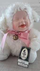 2000 Geppeddo Cuddle Kids Lacy Lamb  Porcelain Face Plush 9" IOB/Tags - Picture 1 of 12