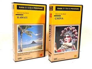 Vintage lot of 2 KODAK Travel VHS Videotapes Hawaii China - Foto 1 di 3