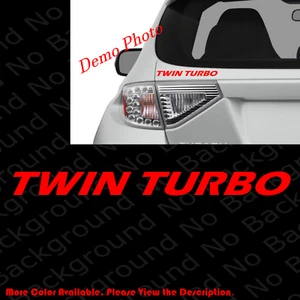 TWIN TURBO Racing Sports Wheel Spoke Windshield Hood Vinyl Die Cut Decal RC135 - Picture 1 of 6