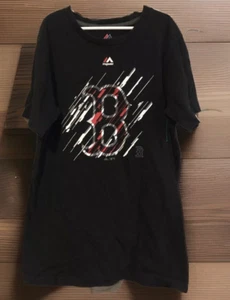 T-shirt uomo Majestic Boston Red Sox piccola MLB nera logo pioggia invecchiata maglietta - Foto 1 di 5
