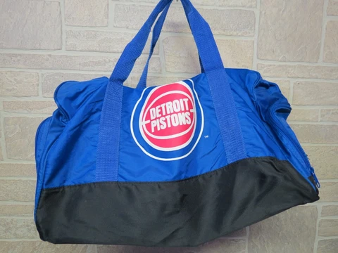 Detroit Pistons Duffel Bag Gym Tote NBA Blue & Red VINTAGE Nasco Cover
